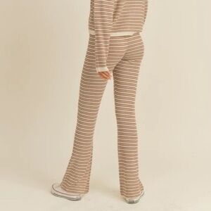Miou Muse Striped Sweater Knit Flare Pants Size S